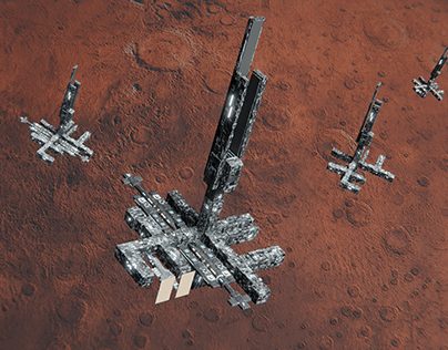 3D Shuttles Orbiting Mars