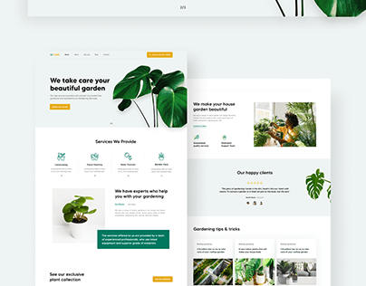 PlantCare- A Website UI design for gardening service