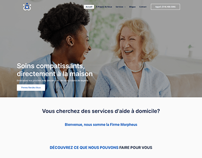 Website for a home care company in French
