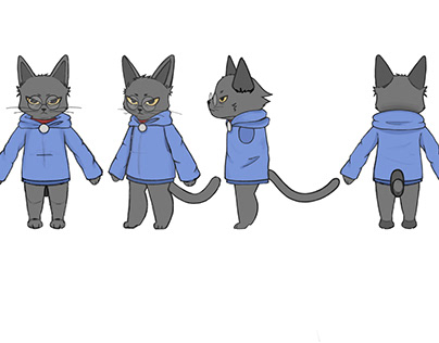 Karakter Tasarımı Turnaround - Kedi