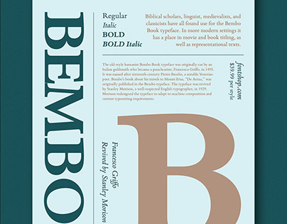 Bembo Book Typeface Poster Project