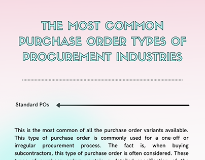 The Purchase Order Types Of Procurement Industries