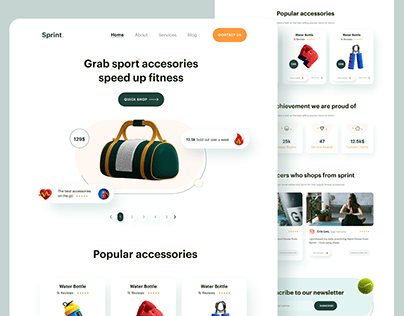 Landing Page For Sports Accessories