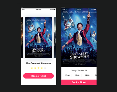 Booking a movie ticket concept | Invision Studio