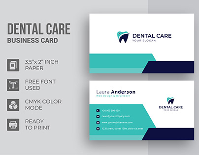 Dental Care Company Business Card Design
