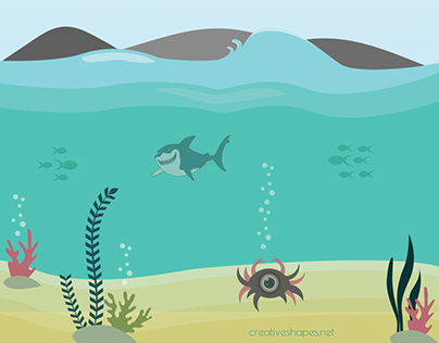 under water monsters illustrations by creative shapes