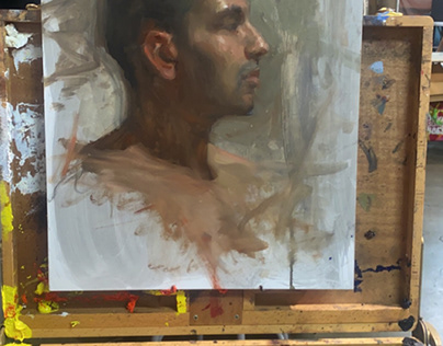 Painting, drawing, classical, pose, figure, male, nude