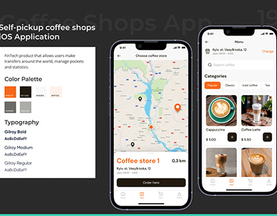 Self-pickup coffee shops IOS application
