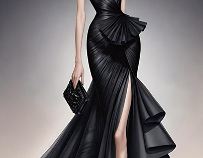 Dior inspired haute couture illustration