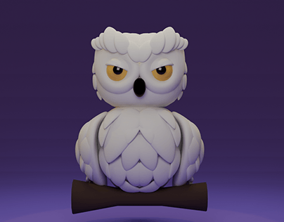 Stylized Owl 3D modeling