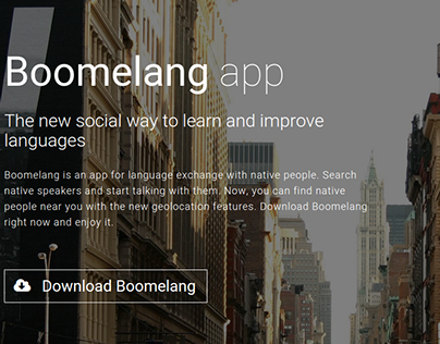 Landing Page Boomelang