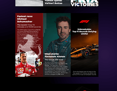 Trifold Flyer Brochure / Formula 1 Legends ; Records
