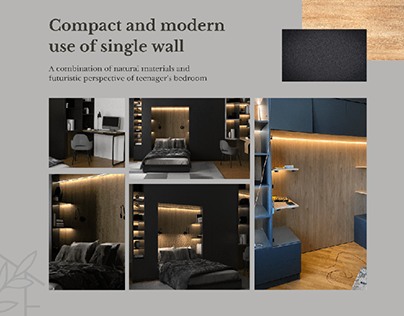 Compact and modern use of a single wall