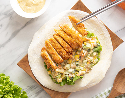 Chicken Katsu Salad Wrap & Chicken Roll Salad Wrap