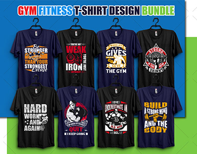 Creative Gym Fitness T-shirt Design Bundle