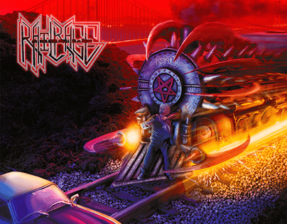 Front artwork for thrash metal band Rail Rage