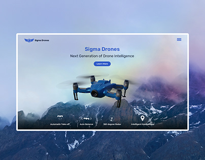 A Home page concept for AI powered Sigma Drones.