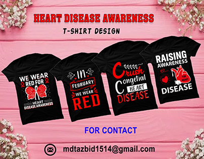 Best Heart Disease Awareness T-Shirt Design