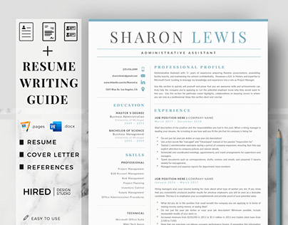 Executive Administrative Resume for MS Word & Pages
