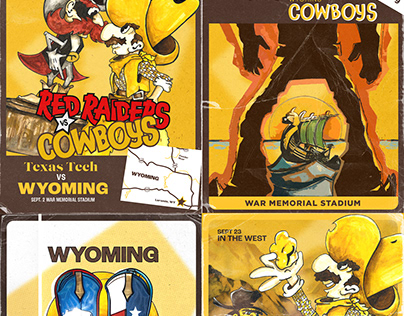 Wyoming Football Retro Posters