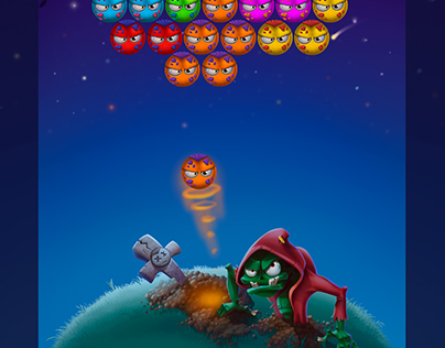 Graphics for the mini game "Zombie Bubble Shooter "