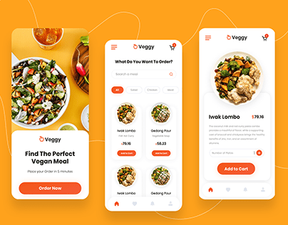 Vegan Food Delivery App Prototype UI Design