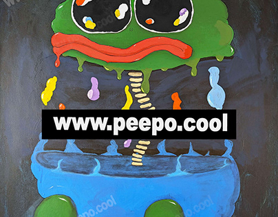 Pepe Frog Painting Meme Art On Canvas