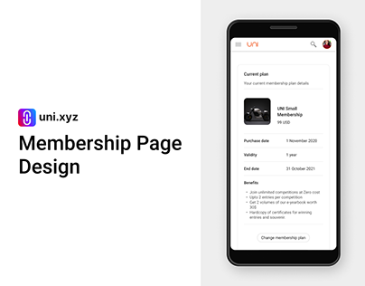 Membership page design