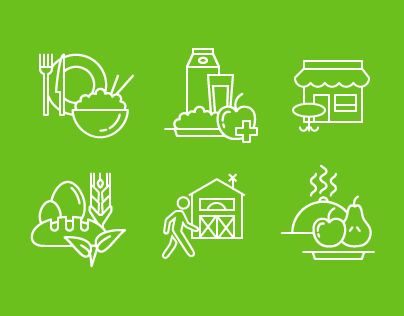 Eco Farm Line Icons
