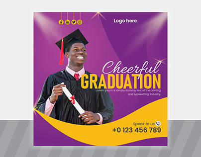 Graduation and education social media post
