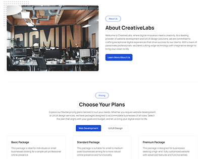 CreativeLabs - Landing Page Design