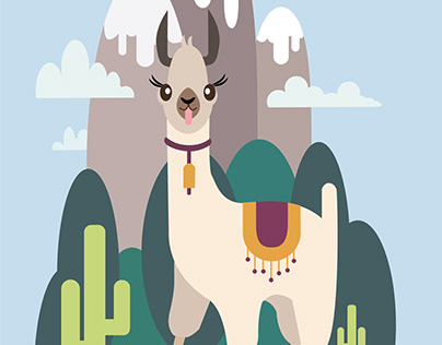 Ilustración llama andina