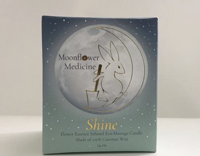 Moonflower Medicine Shine Candle packaging design