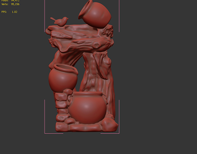 3D model decorative statue with many details
