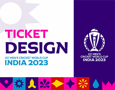 ICC MEN'S CRICKET WORLD CUP 2023 INDIA TICKET DESIGN