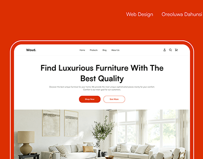 Woud Furniture Landing Page
