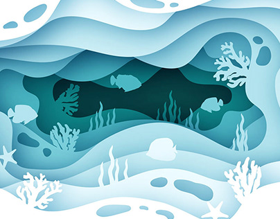 World Ocean Day in Paper Art Style