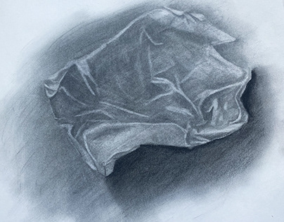 Reductive Drawing-Crumpled Paper