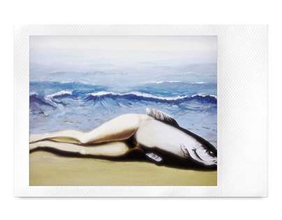 Copy of Rene Magritte painting Mermaid, 60x80 cm