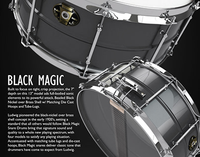 Ludwig “Black Magic” Snare Drum Model