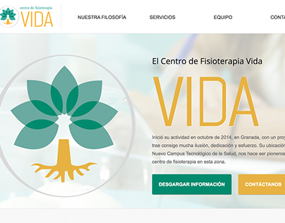 Landing page para "Centro Fisioterapida VIDA"