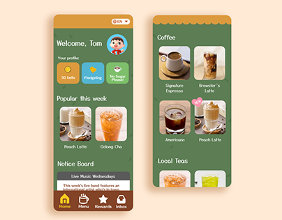 The Roost Cafe Loyalty App | UI Project