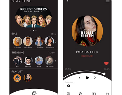 ANDROID MUSIC PAGE UIDESIGNS
