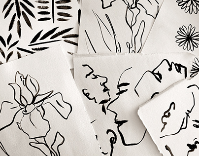 Brush strokes pattern collection