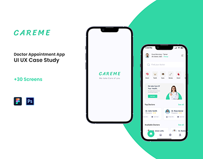 Careme - Doctor Appointment app UX / UI Case Study