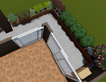 Visualization of the terrace design 46 m². 4th Option.