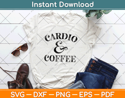 Fitness Workout Cardio Coffee Lover Svg Design