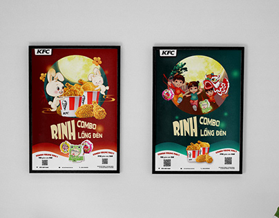 Thiết kế poster đồng bộ cho thương hiệu "Gà rán KFC"