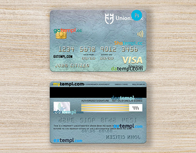 Liechtenstein union bank visa electron card template