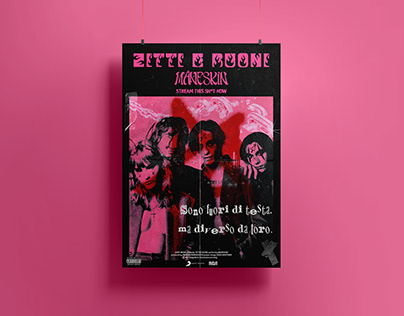 maneskin "zitti e buoni" punk rock poster (concept)